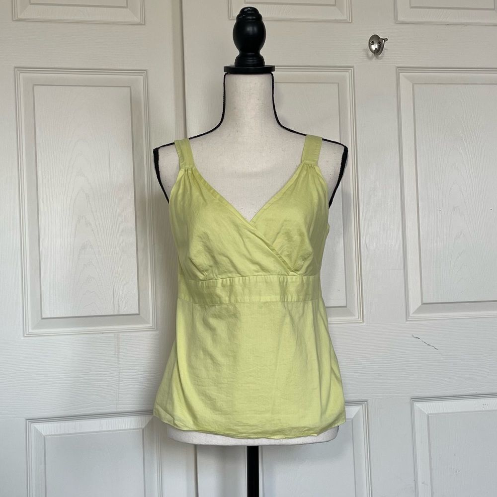 Gap Chartreuse Green Yellow Cotton Side Zip Tank, Medium